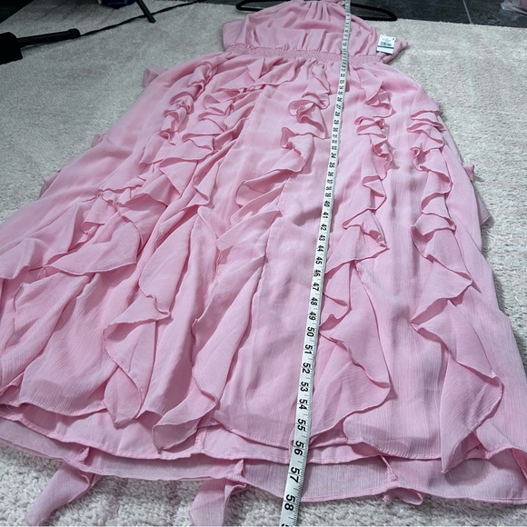 NWT 1State Bubblegum Pink Halter Maxi Dress Ruffles Valentines Day Easter XL - Picture 9 of 9